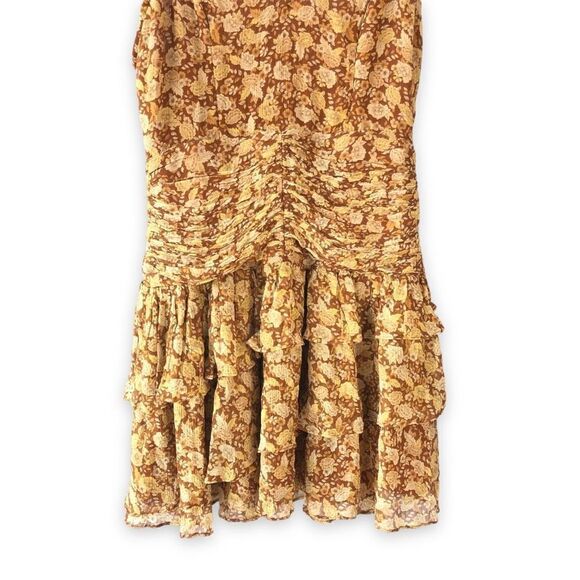 Shona Joy Sunset Ruched Mini Dress in Turmeric Multi Upcycled - Modified - Picture 4 of 9